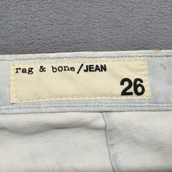 Rag & Bone Jeans Size 26 Sachiko Bleach Crochet Side Skinny Denim Light Wash - Picture 9 of 11